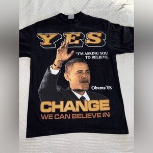 Barrack Obama 2008 Election Tshirt Change We Can Believe In Mens XL Big & Tall